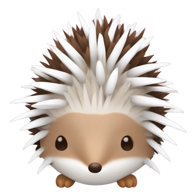 Hedgehog white brown quills one pink ear one brown ear different colored ears  sticker
