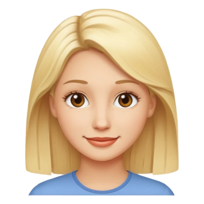 Blonde with as few details as possible, only her face sticker