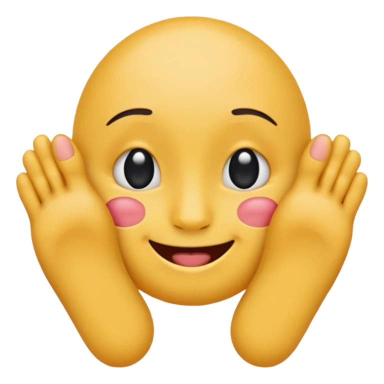 shy emoji showing his feet sticker