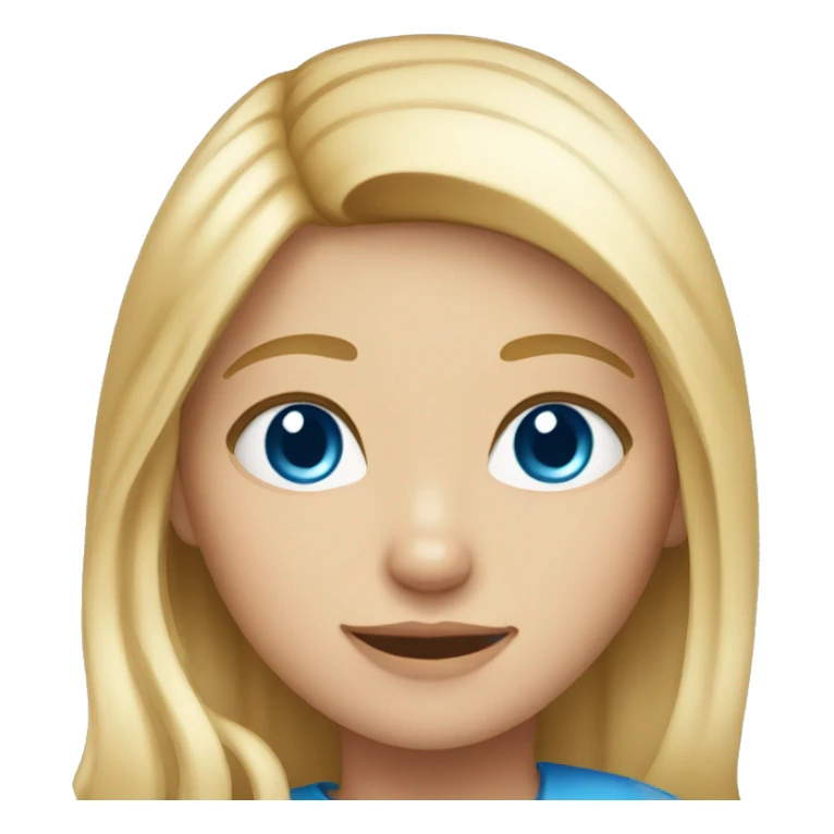 Girl with blond Hair Blue eyes and a cat sticker
