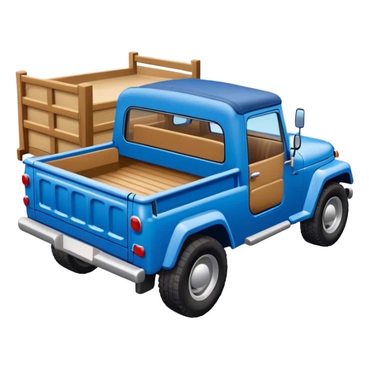 Blue Jeep truck with truck bed sticker