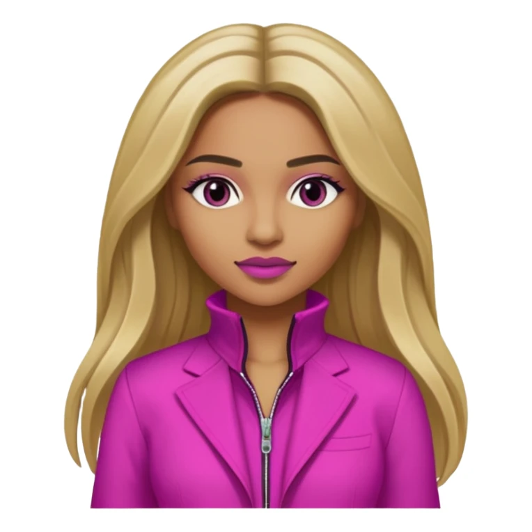 Ciara with long dark blonde hair magenta outfit sticker