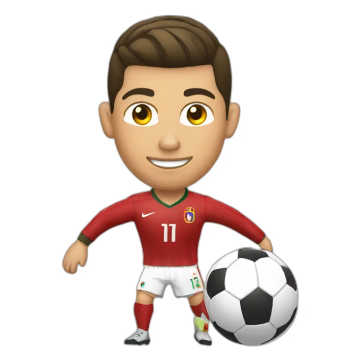 Cristiano Ronaldo qui tire dans un ballon  sticker