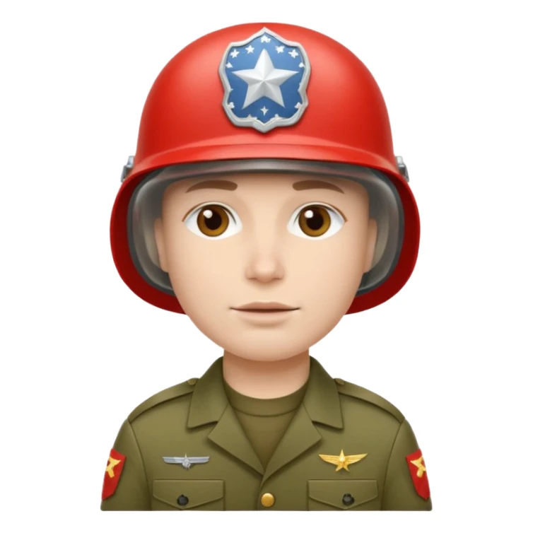 make a brave US soldier with white and natural skin like a human sticker