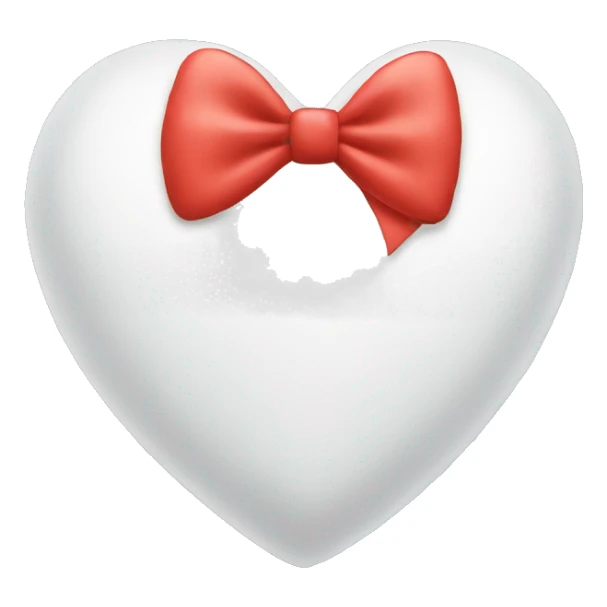 White emoji heart with a bow sticker