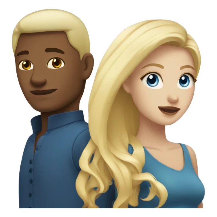 Blonde girl with blue eyes and Filipino man sticker