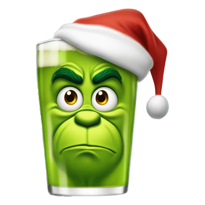 Grinch de Noël avec un verre de bière à la main sticker