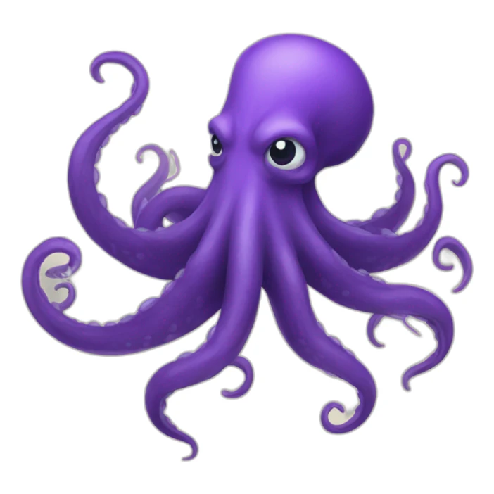 kraken with long purple hair sticker