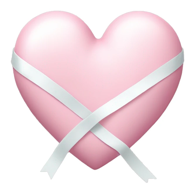 Pastel pink heart with white coquette ribbon wrapped around it sticker