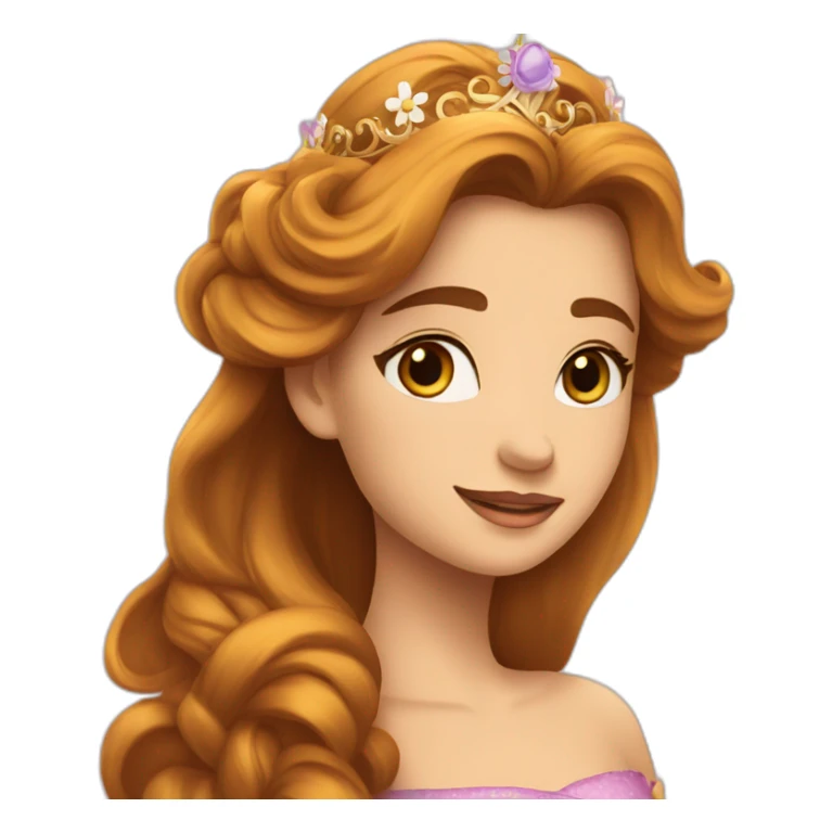 Princesse daisy with à crown with à orge dress and long hair sticker