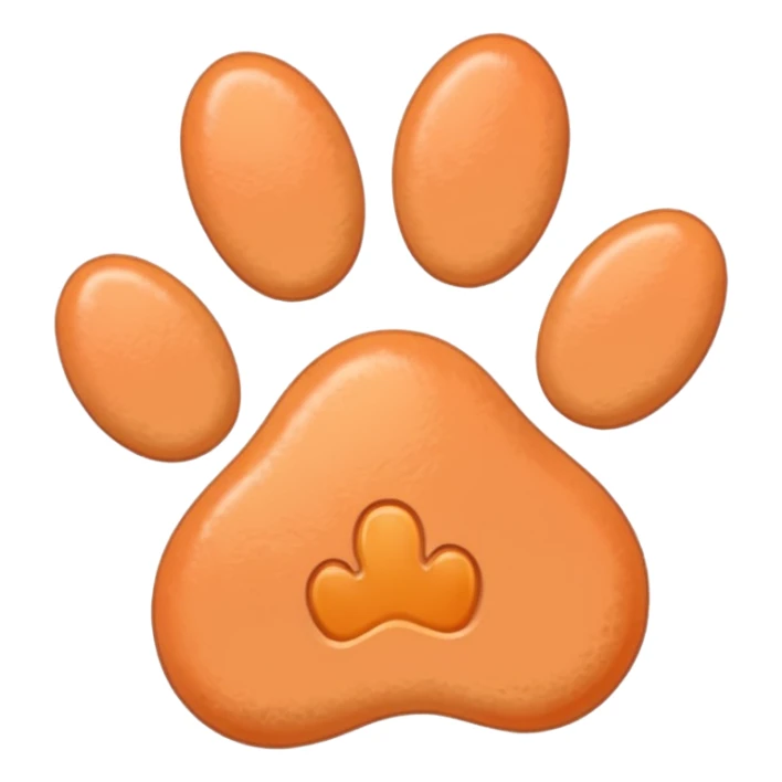 a very light pale pastel apricot pawprint sticker