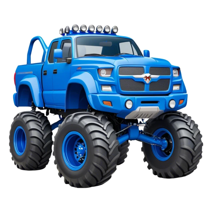Bigfoot - Bigfoot 4x4 (Model Year: 2022) (Iconic colour: Blue) - An oversized, rugged monster truck with bold, aggressive lines painted in a striking blue. Focus on massive, rugged tires and a muscular chassis that exudes raw power and an urban legend feel. sticker