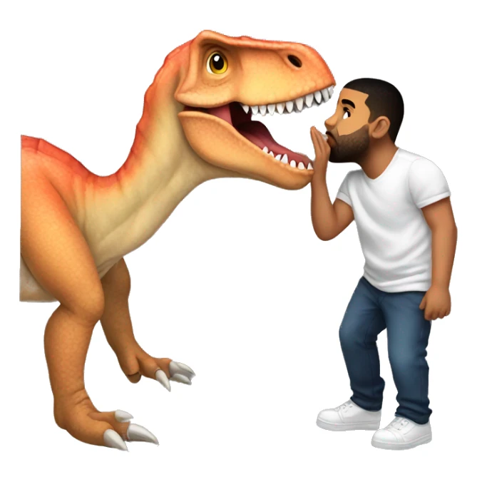 Dinosaur kissing drake sticker