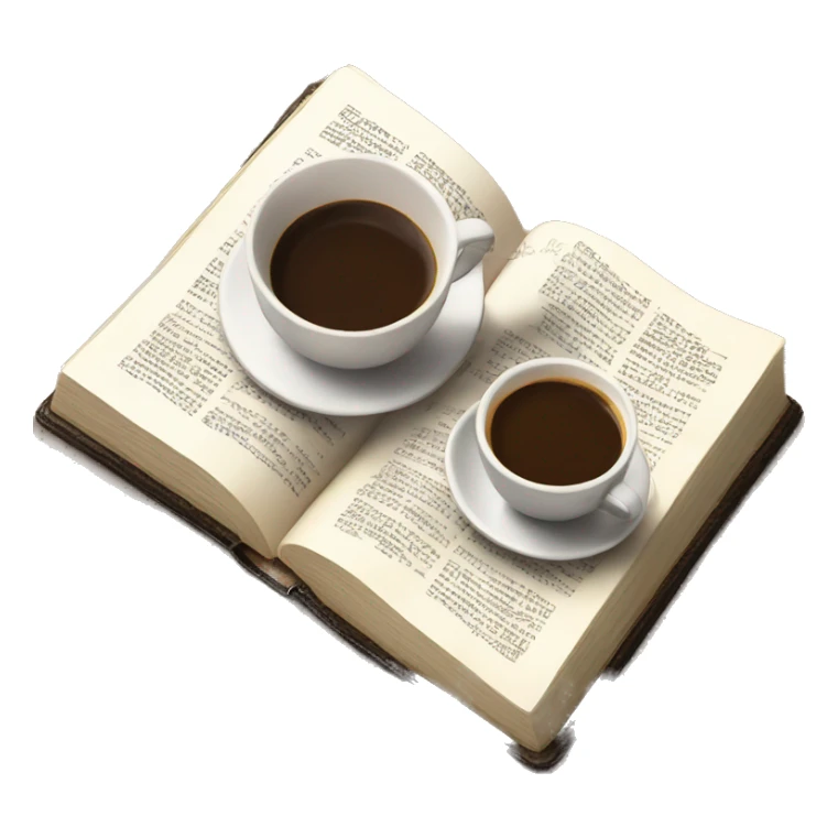 Open Bible with a cup of coffee next to it on a desk sticker