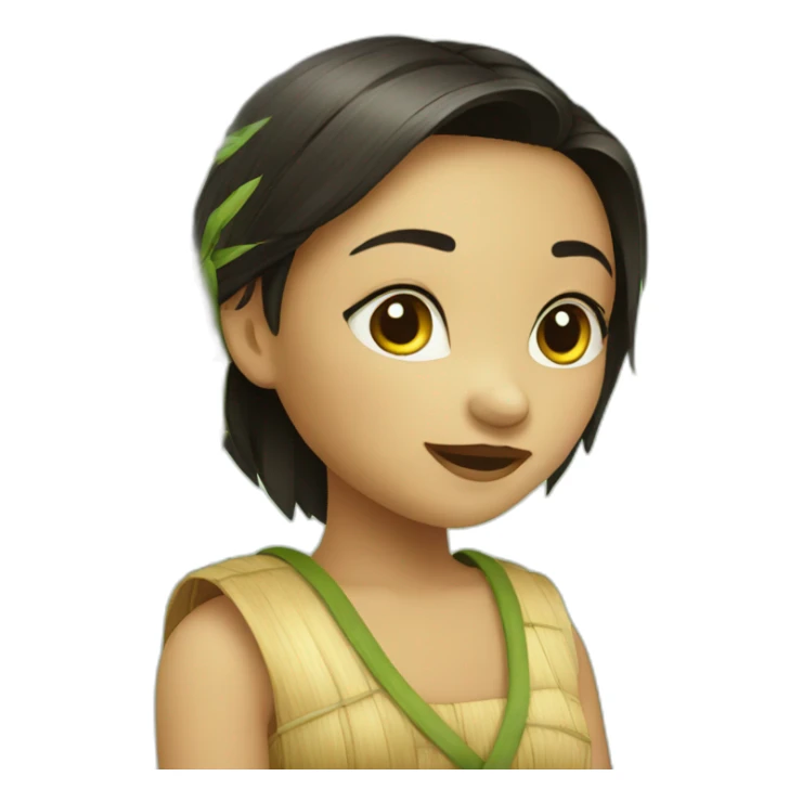 Bamboo girl sticker