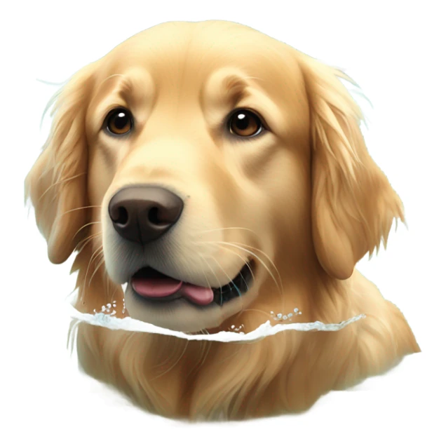 Red coat golden retriever swimming  sticker