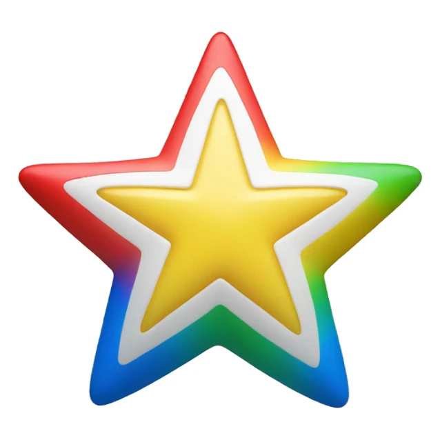 Star with five colours white blue red yellow green  sticker