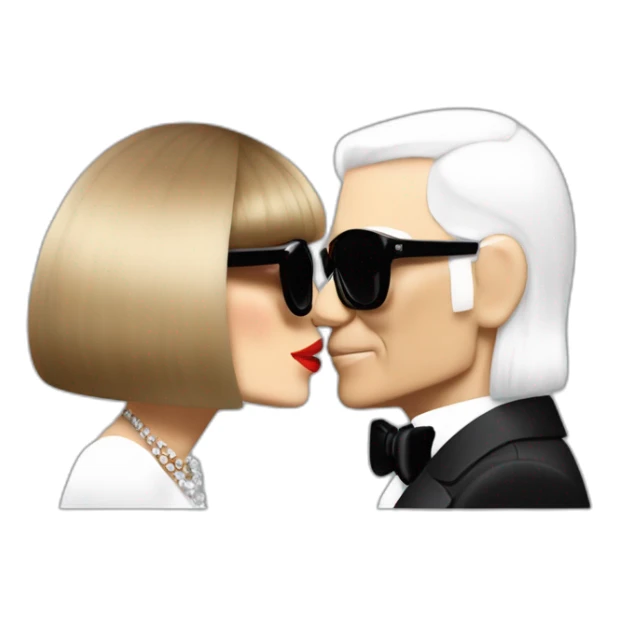 Anna wintour kiss Karl lagerfeld sticker
