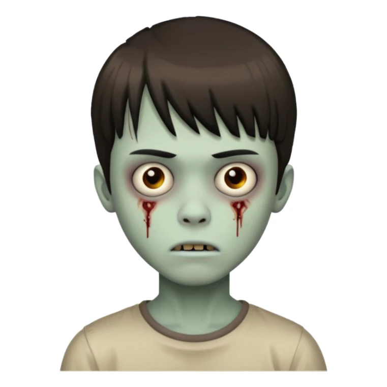Menino de cabelo liso com franja zumbi sticker