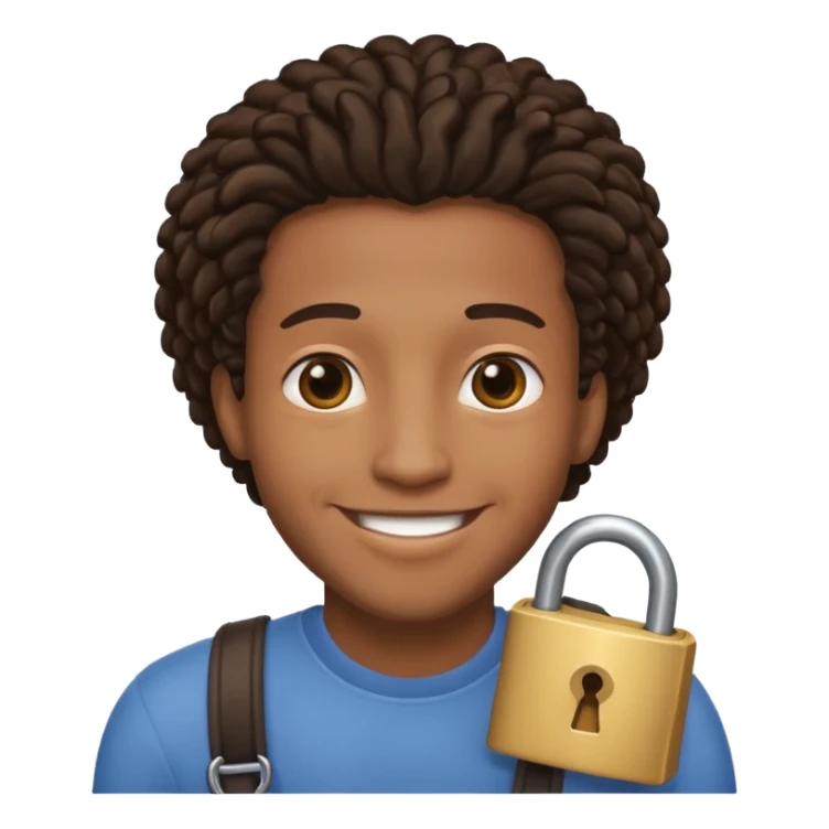 A black male with locks in love sticker
