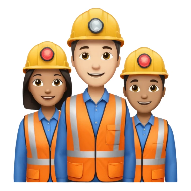 group of multiracial railway engineer  standing sticker