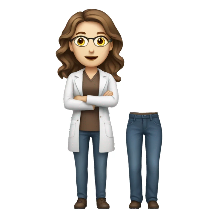 A female teacher with brown hair standing professional sticker