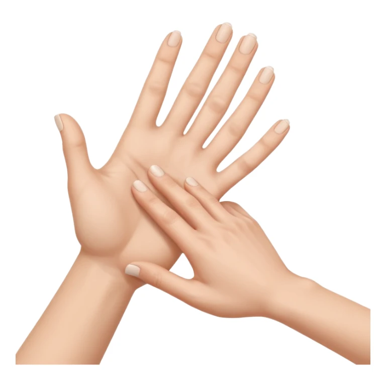 a white male hand gently holding a white female hand from behind, focus on hands, realistic proportions sticker
