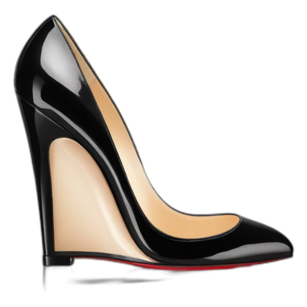 WEDGE heel LOUBOUTIN black PATENT sticker