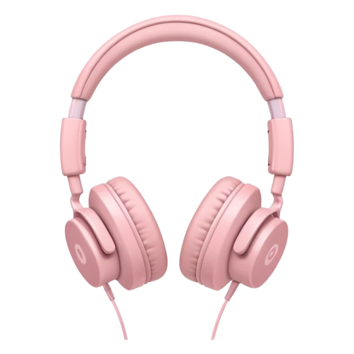 Realistic high definition, light pastel pink headphone  sticker