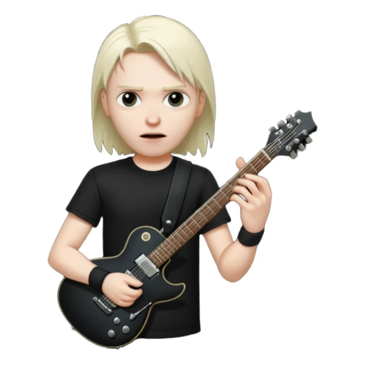 metal head with a black guitar sticker