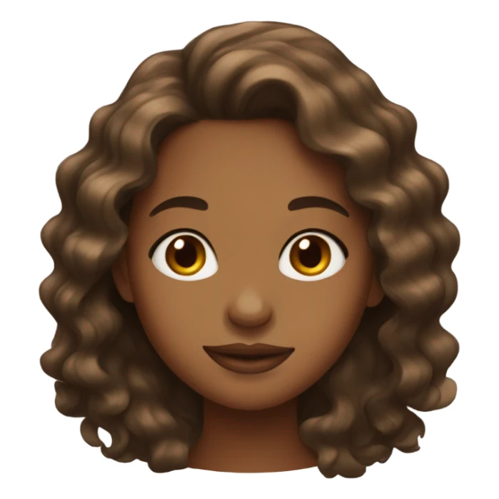 Brown girl with wavy hair sticker