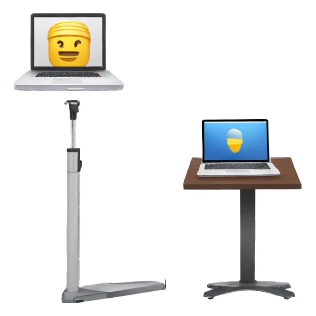 Combine a laptop and a microphone with a keynote stand labeled SOTU sticker