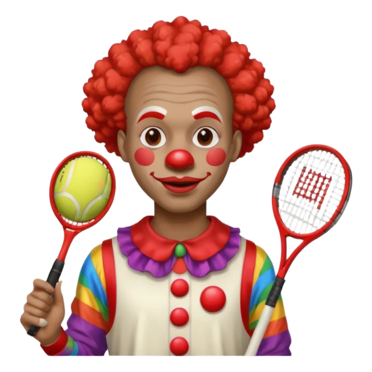 tennis player black clown man sticker