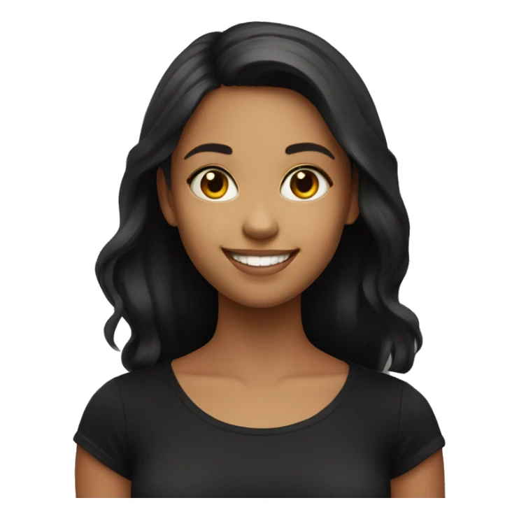 smiling girl in black shirt and cateye sticker