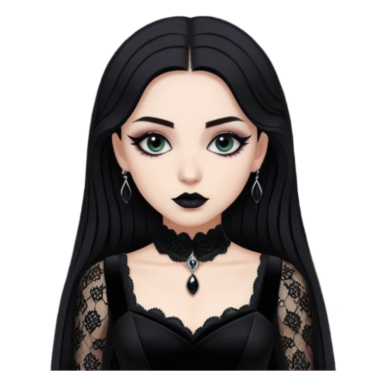 Adelaide Victoria Kane in black goth dress sticker