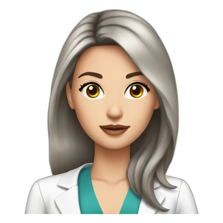 top model, physician, brunette, shoulder hair sticker