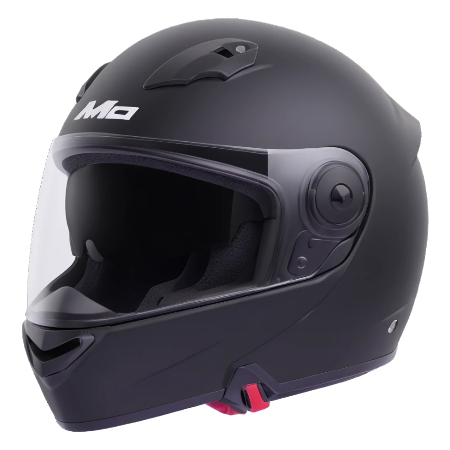 modern snowmobile helmet, black color, sleek and modern design sticker