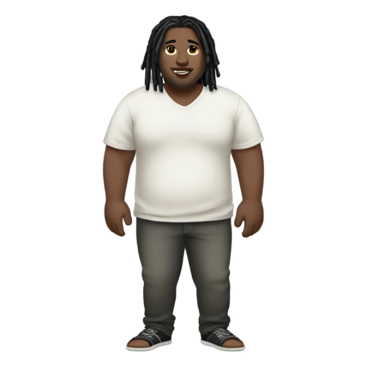 plus size pale skin man with black locs full body sticker