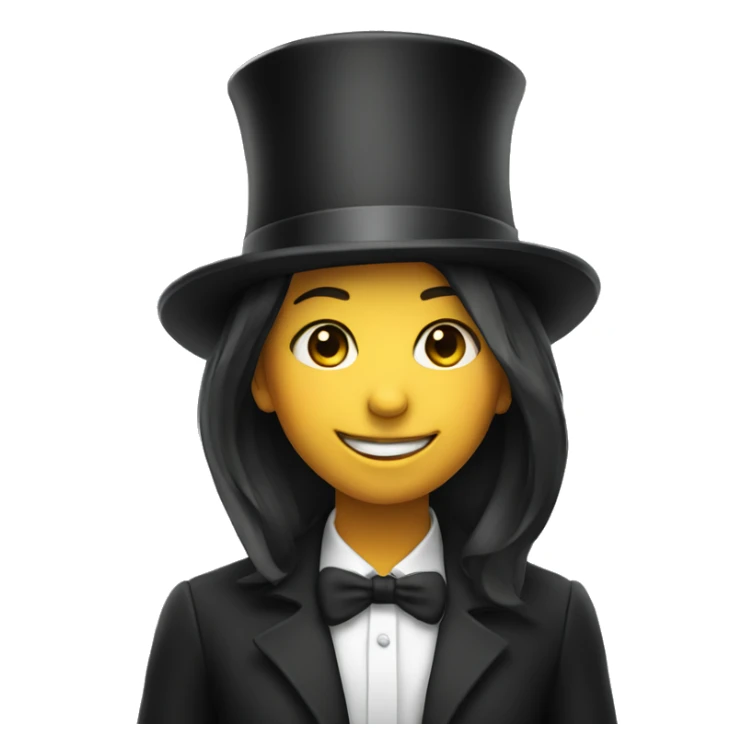 smiling girl in top hat sticker