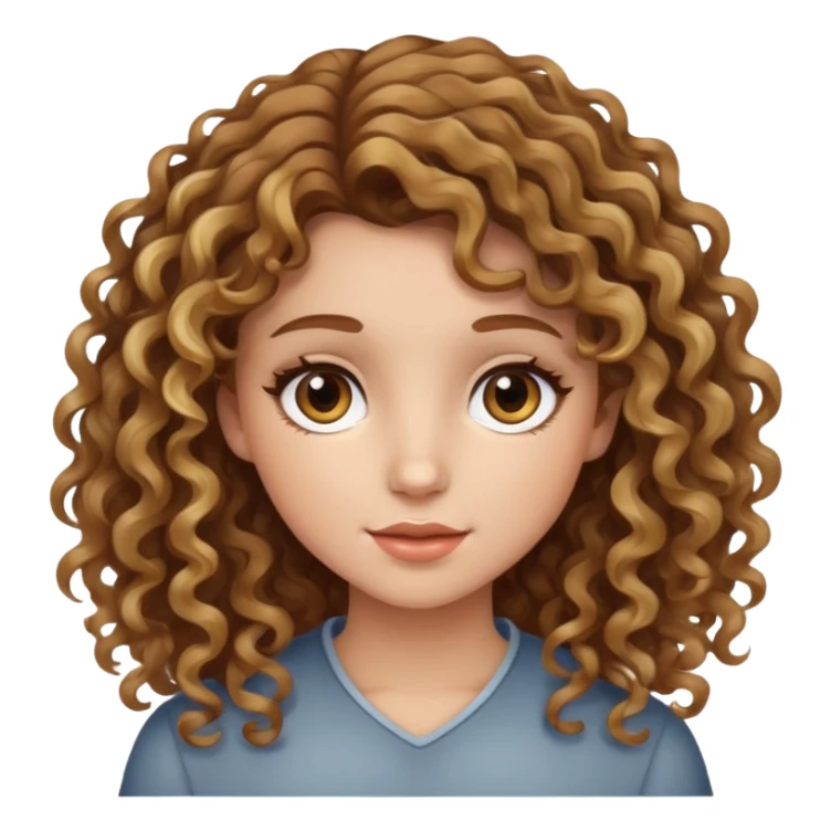 Girl with brown curly hair with blonde highlights  sticker