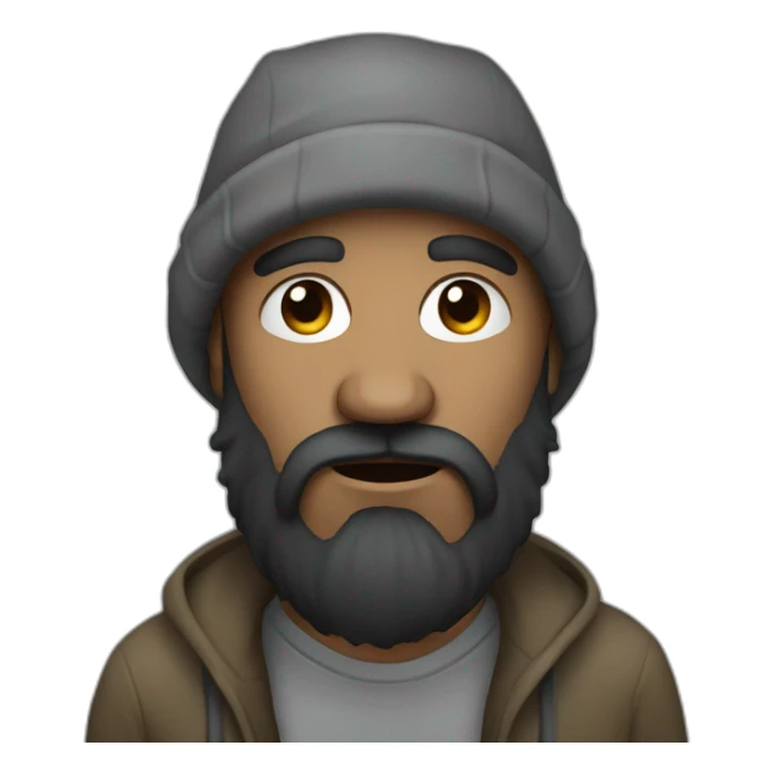 A homeless man with a big black beard who smells terrible sticker