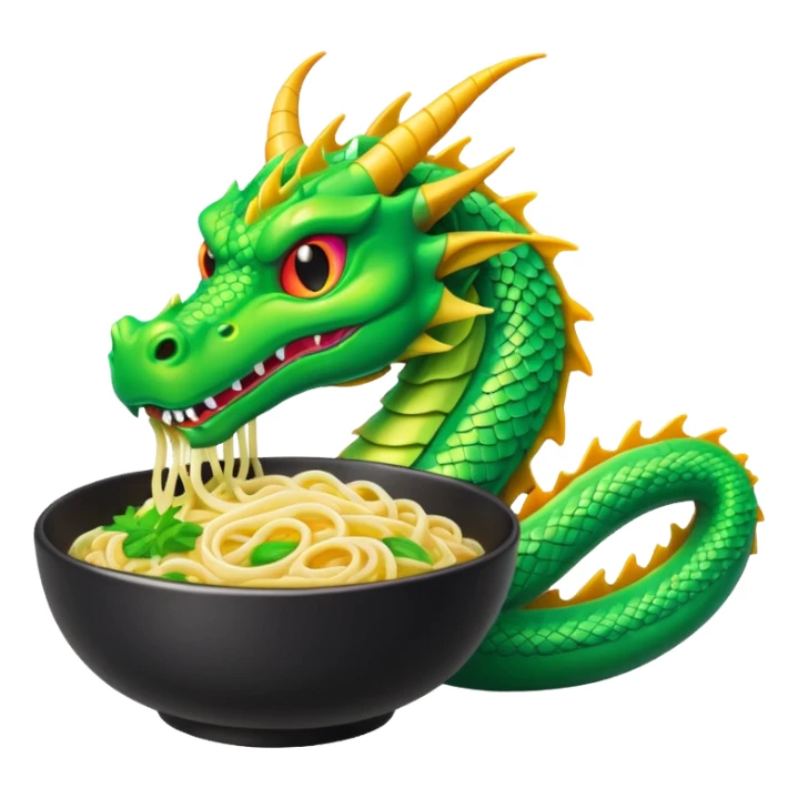 Cyberpunk style noodles restaurant and dragon sticker