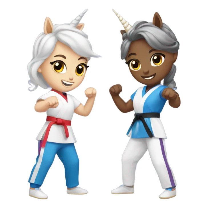Taekwondo unicorn sisters sticker