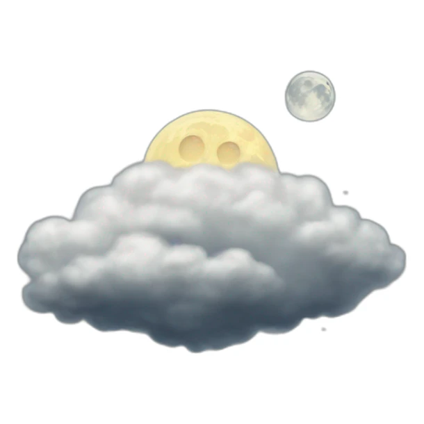 Moon on top of cloud sticker