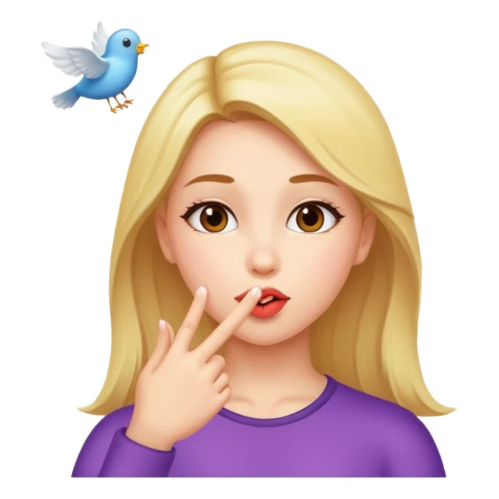 Girl sending flying kiss sticker