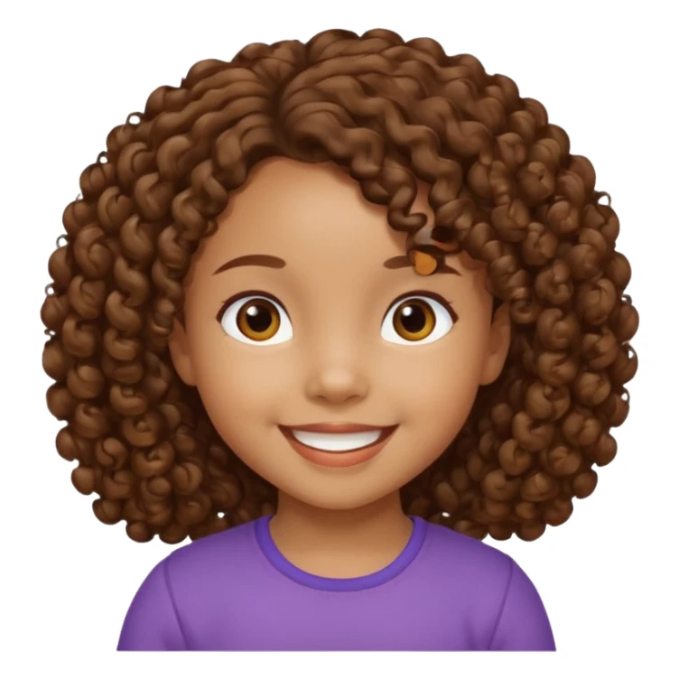 5 year old blasian girl with brown curly hair sticker