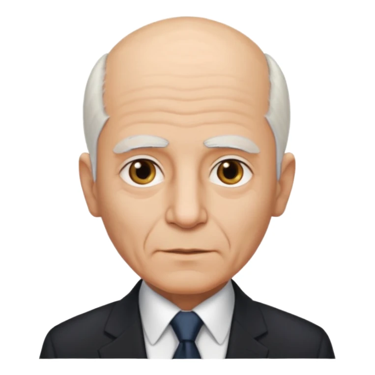 70 yr old man, almost bald, thin white hair, pakistani, business suit
 sticker