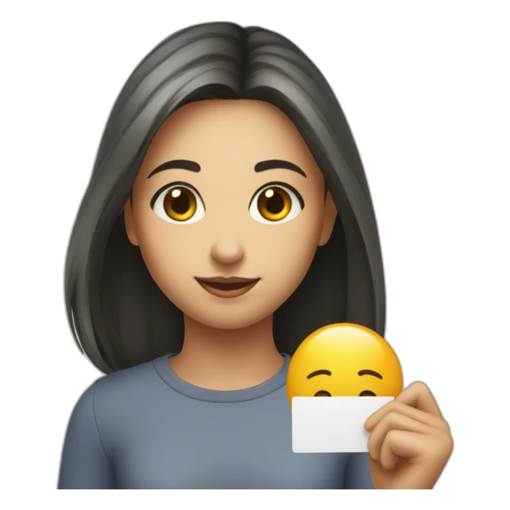 Girl holding card with ty on it sticker