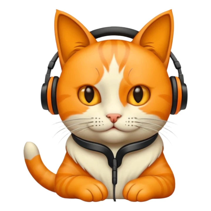 gato gritando con un microfono y con auriculares sticker