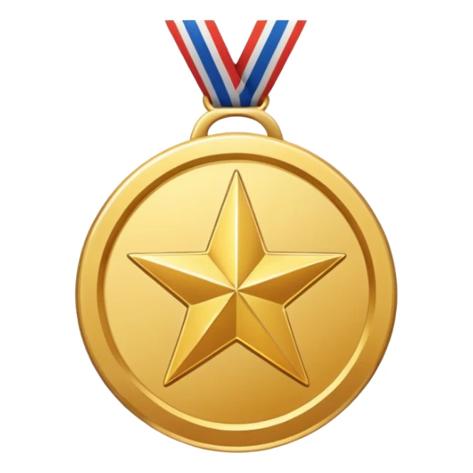 a gold medal with a star engraved on it sticker